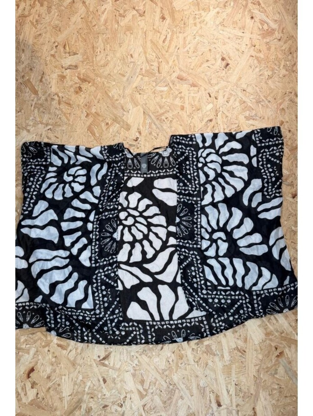 Vince Camuto Womens Kimono Cardigan One Size Black White Abstract Print Sheer